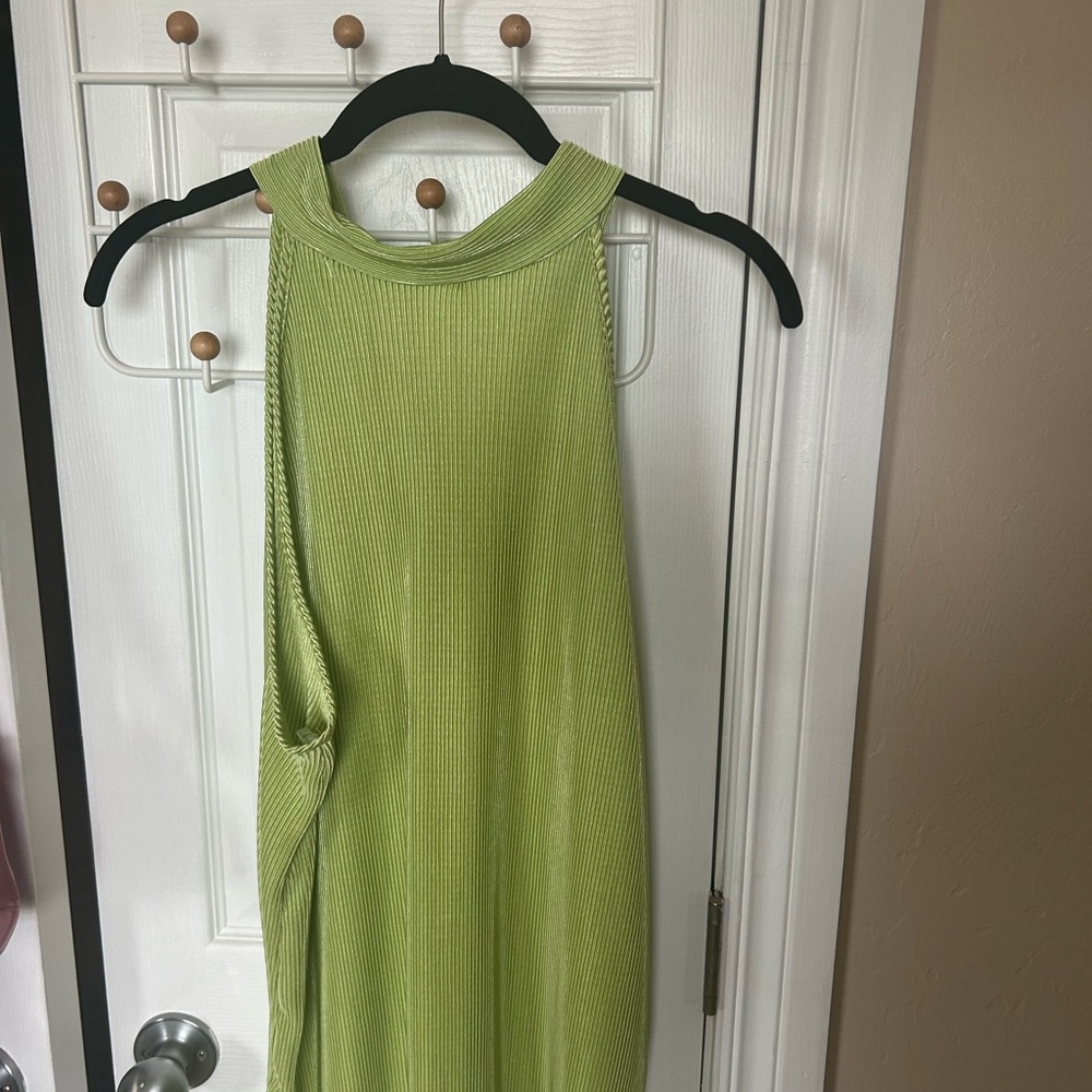 Express lime green pleated halter top